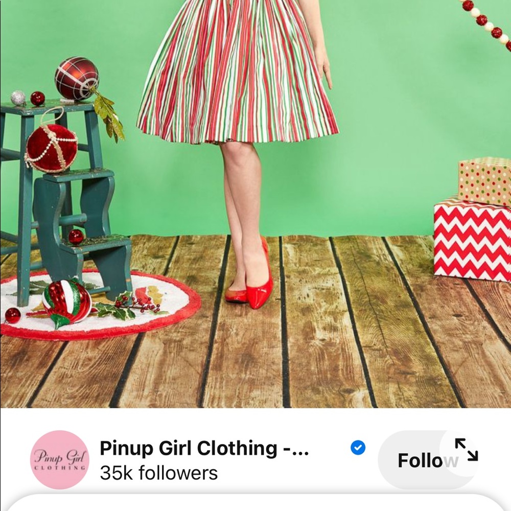 Retro skirt: red, green and white candy cane stripped